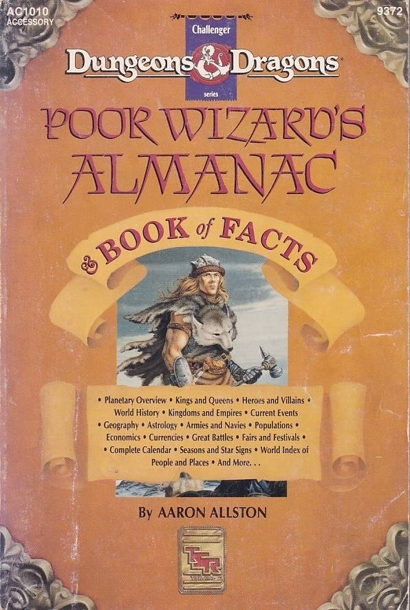Advanced Dungeons & Dragons - Poor Wizards Almanac and Book of Facts - RPG Book (B-Grade) (Used) (Eng)