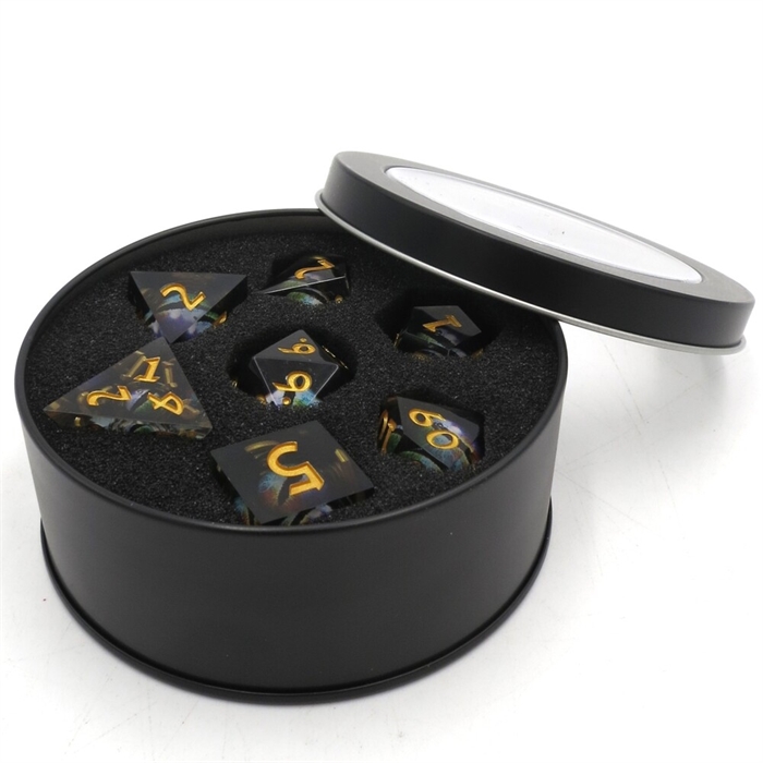 Elemental Dragon Eye liquid core - Sharp edges - Dice set - Epic Dwarf Dice