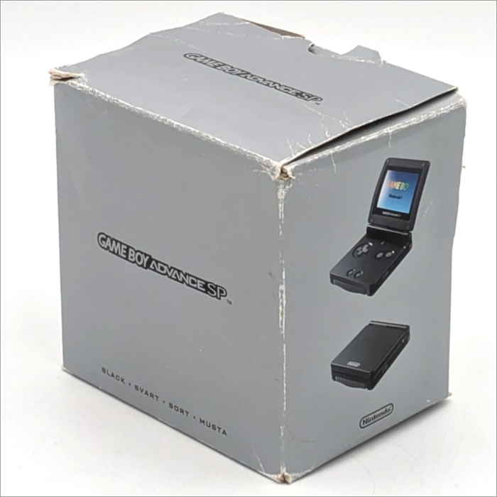 Gameboy Advance SP - Model AGS-001 - Black - Original Box - Console - SNR XEH17765915 (B Grade) (Used)