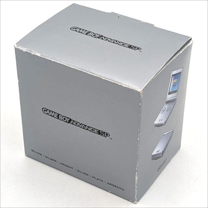 Gameboy Advance SP - Model AGS-001 - Platinum - Original Box - Console - SNR XEF12055643 (B Grade) (Used)
