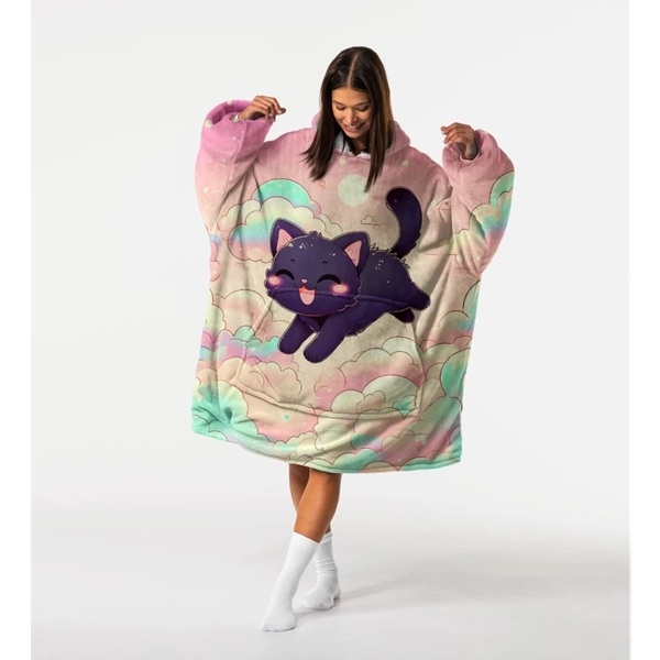 Huggie - Happy Kitten - Giant Blanket Hoodie
