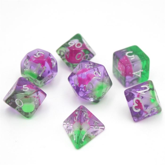 Funky Purple Mushroom Dice - Resin Dice set - Epic Dwarf Dice