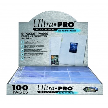 Silver 9-Pocket Pages (11 Hole) Display (100 Pages) - Ultra Pro