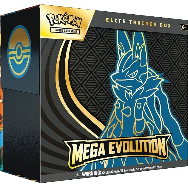 Pokémon TCG Mega Evolution Elite Trainer Box with sleeves and accessories