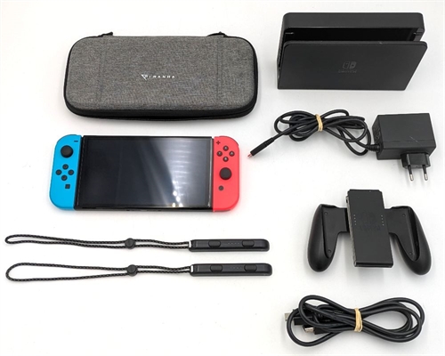 Nintendo Switch OLED - Neon Blue and Neon Red - Console - SNR XTJ10943628308 (B Grade) (Used)