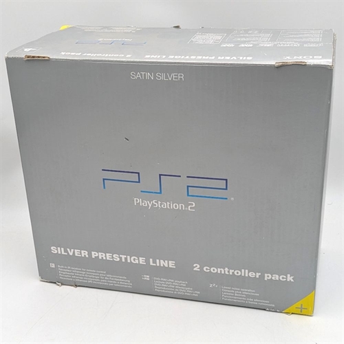 Playstation 2 - Satin Silver Prestige Line - Complete In Box - SCPH-50004 SS - SNR AC2829504 (B Grade) (Used)
