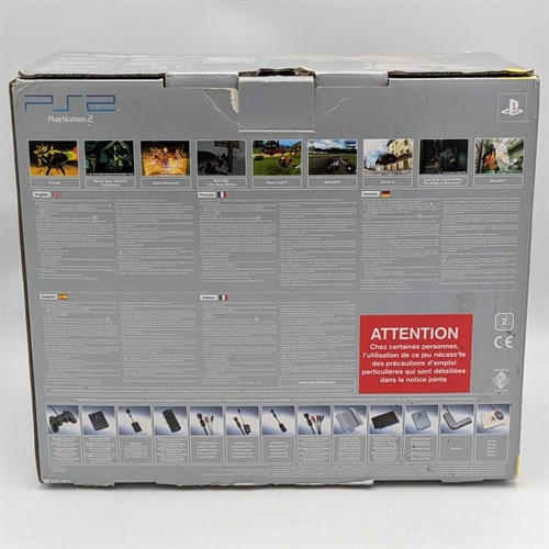 Playstation 2 - Satin Silver Prestige Line - Complete In Box - SCPH-50004 SS - SNR AC2829504 (B Grade) (Used)