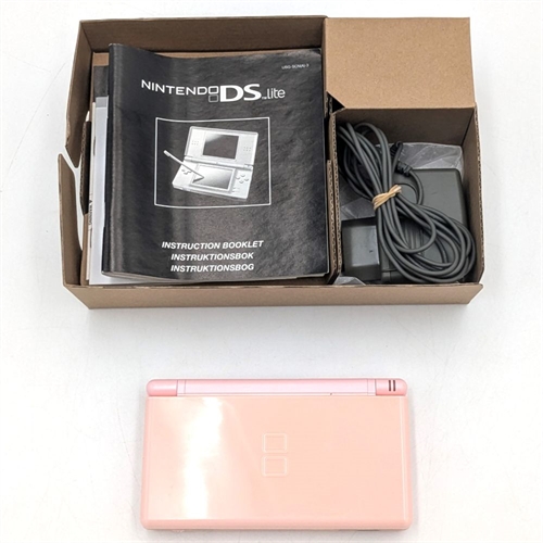 Nintendo DS Lite - Coral Pink - Complete In Box - Console - SNR UEF29082905 (B Grade) (Used)
