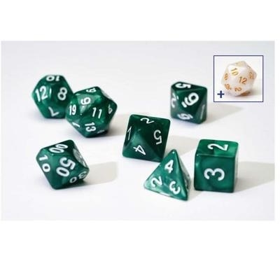 Pearl Green Acryli Dice set - Roleplay Dice - Sirius Dice