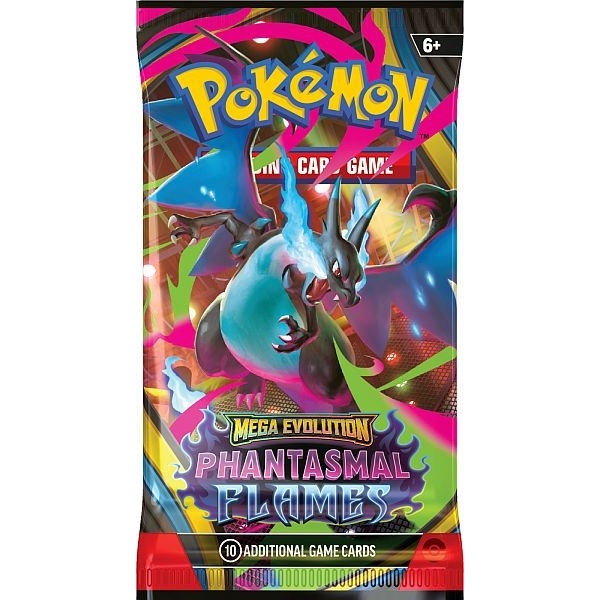 Pokémon TCG Mega Evolution – Phantasmal Flames Booster Pack with 10 cards including Mega Evolution ex potential