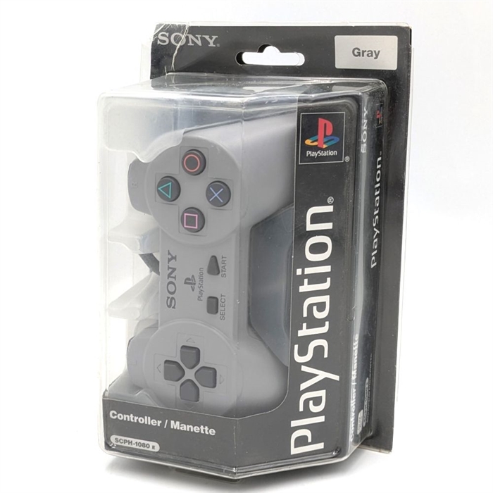 Playstation Controller - Grey - Complete In Box - PS1 Accessories (B Grade) (Used)