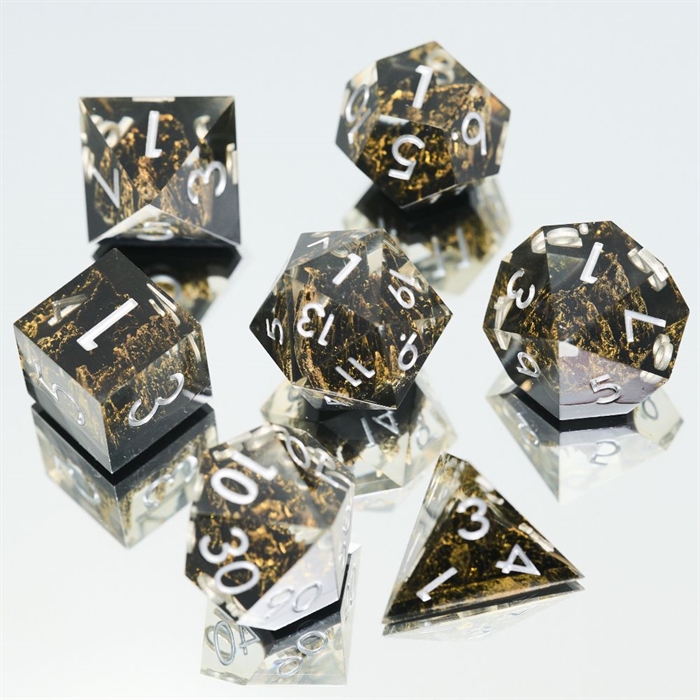 Stone Mountain Sharp Edge Resin - Gold - RPG Dice - Epic Dwarf Dice