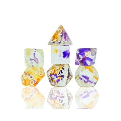 Violet Swirl Dice set - Roleplay Dice - Sirius Dice