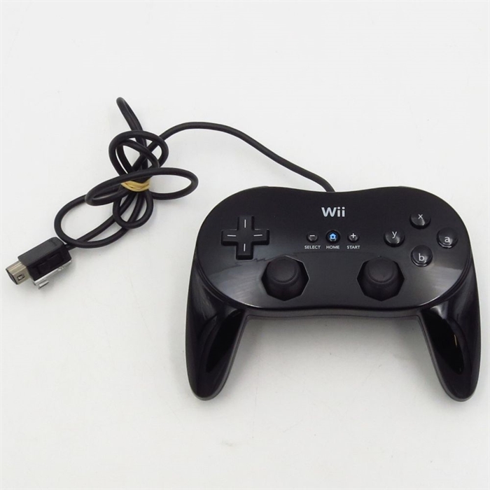 Wii Classic Controller Pro - Black - Nintendo Wii Accessories (B Grade) (Used)