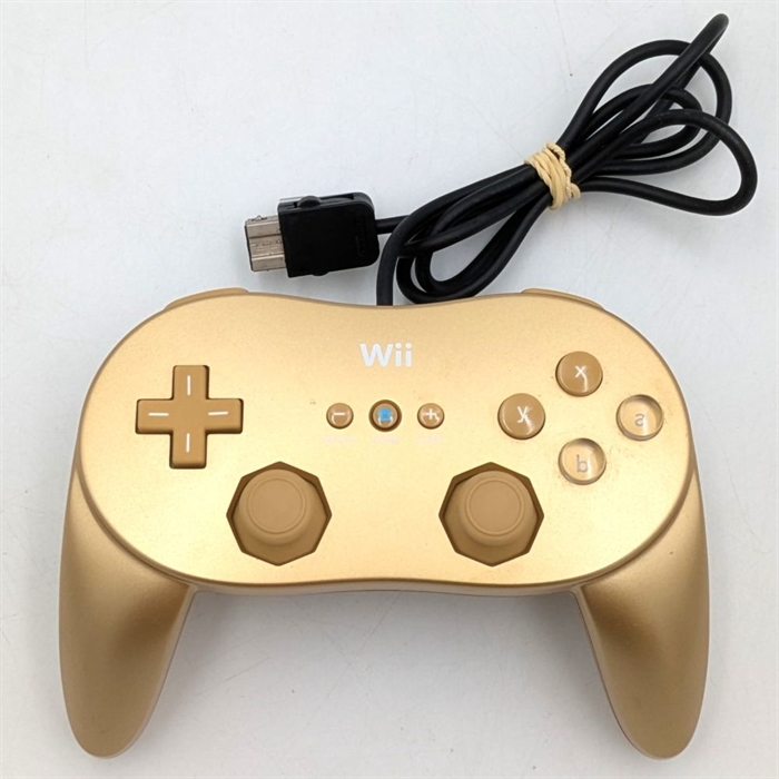 Wii Classic Controller Pro - Gold - Nintendo Wii Accessories (B Grade) (Used)